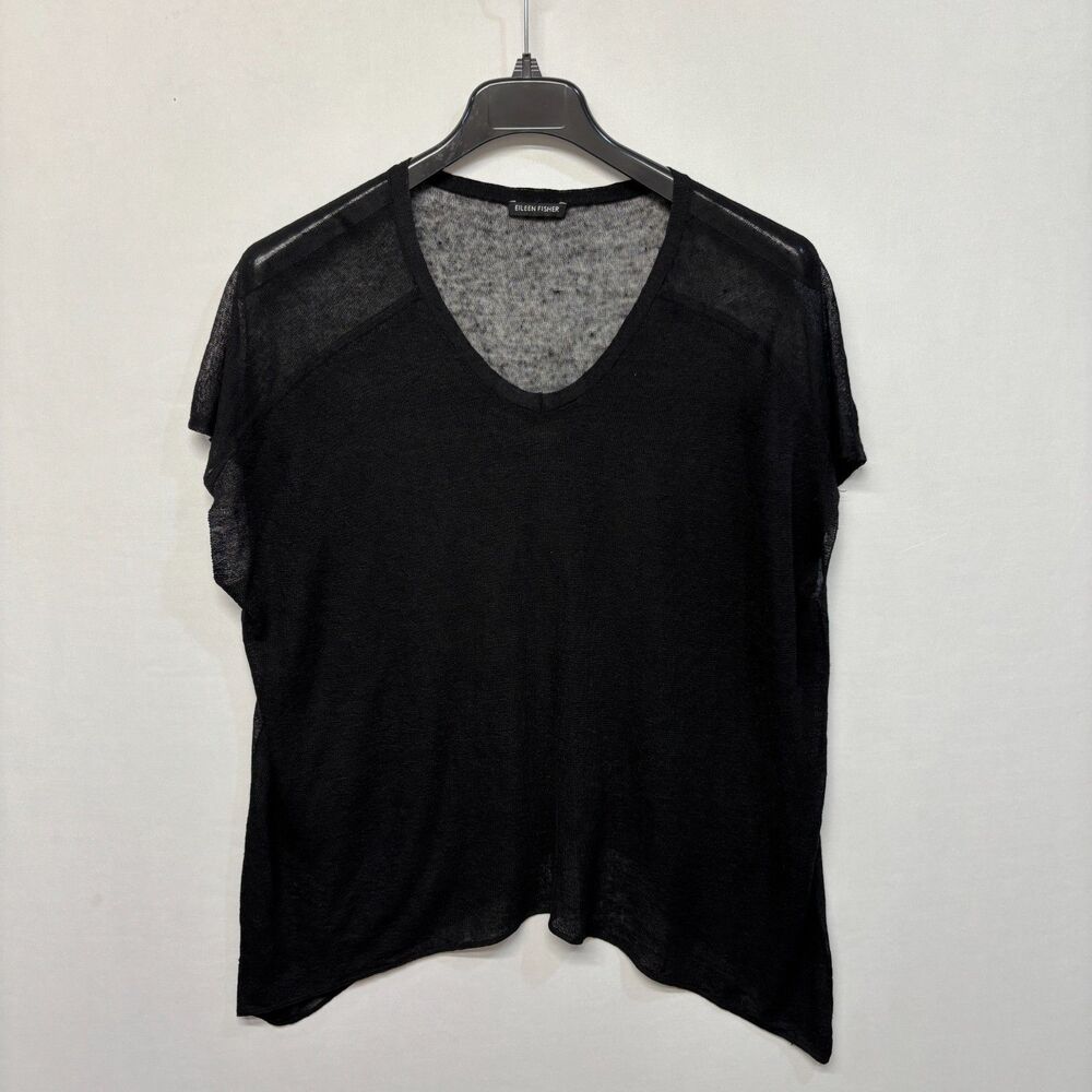 Eileen Fisher Women Knit Blouse Top Shirt Size 1X Black D030 -26 - Picture 13 of 13